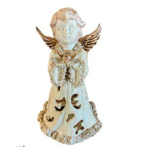 Candle Angel Holding Dove Tea Light Candle Holder